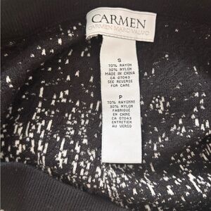 Carmen Marc Valvo Black and White Knit Skirt